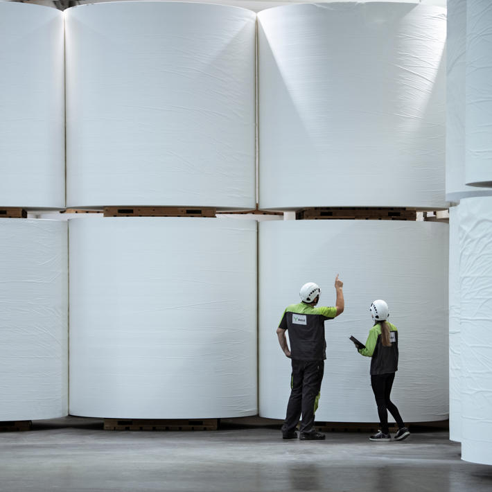 workers at a paper mill