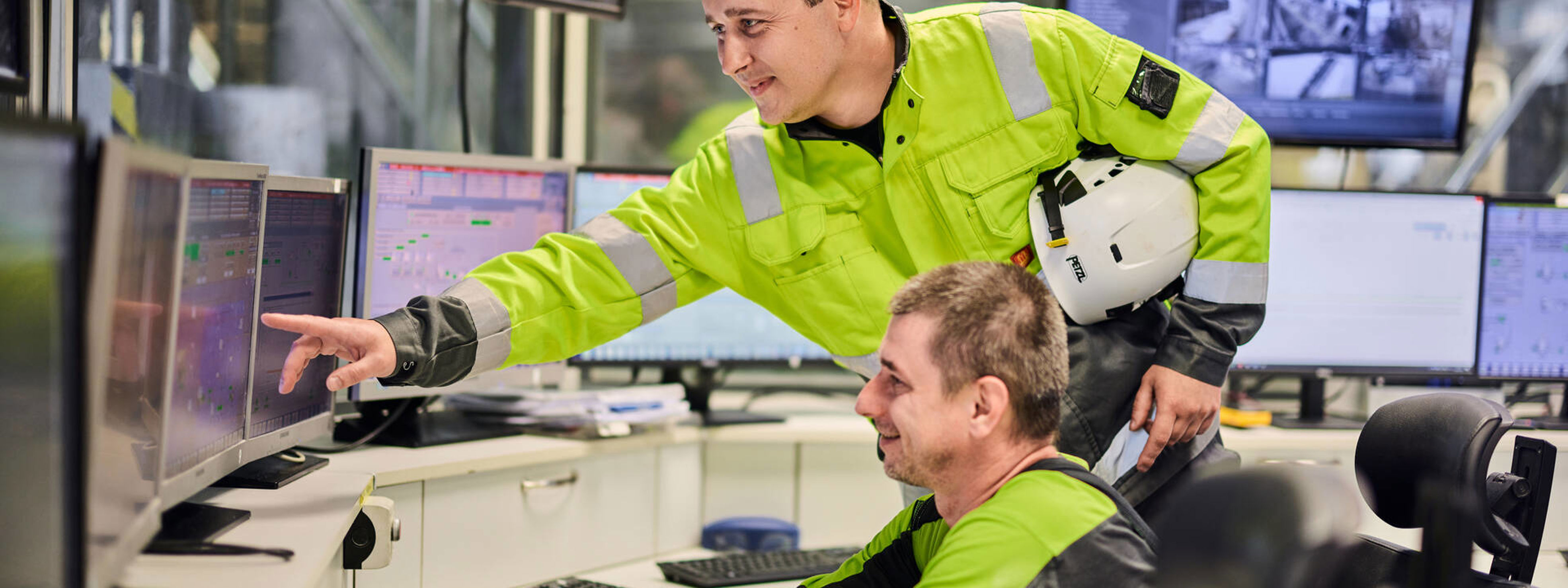 two paper mill workers