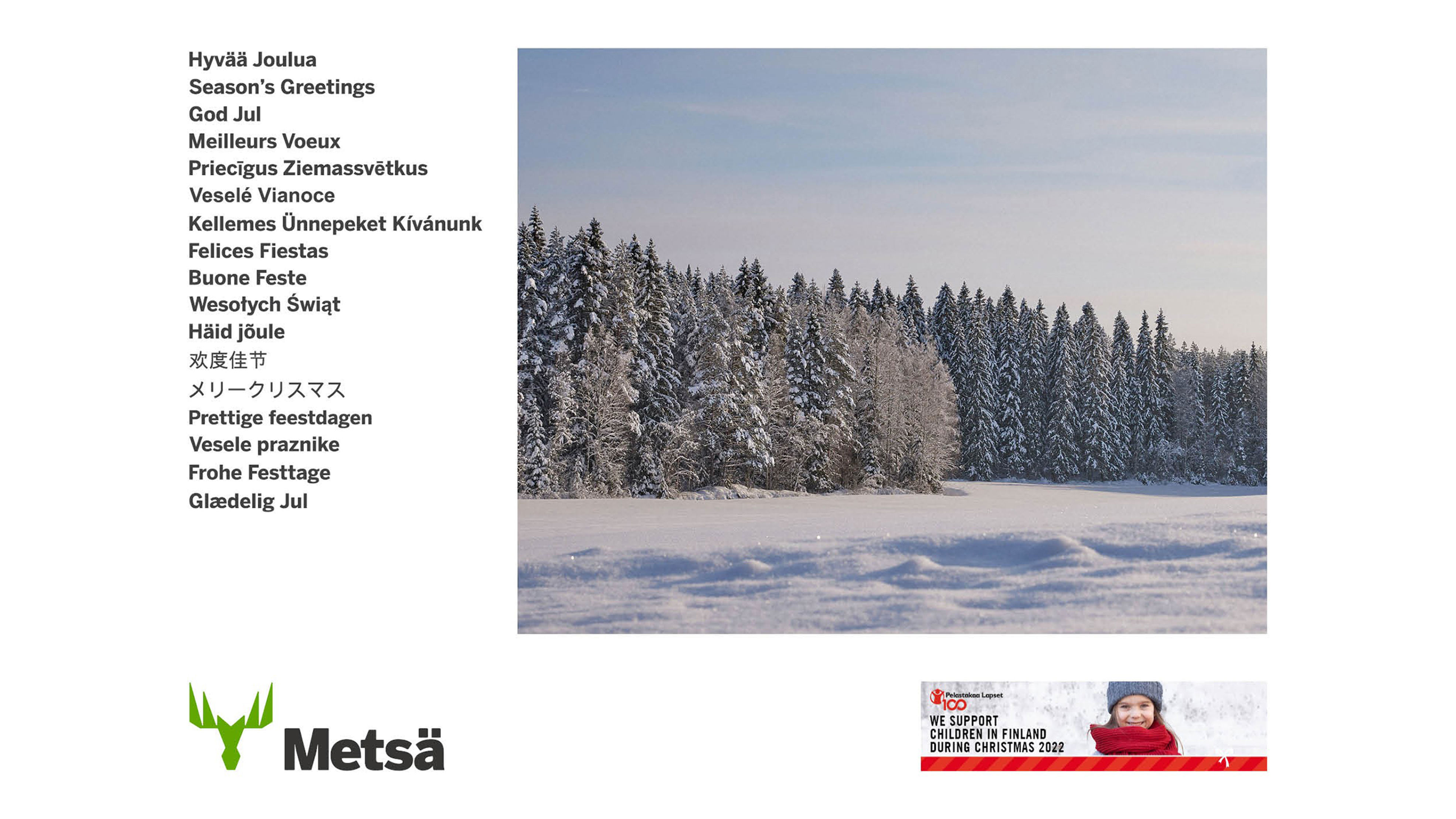 Weihnachtskarte Metsä Group