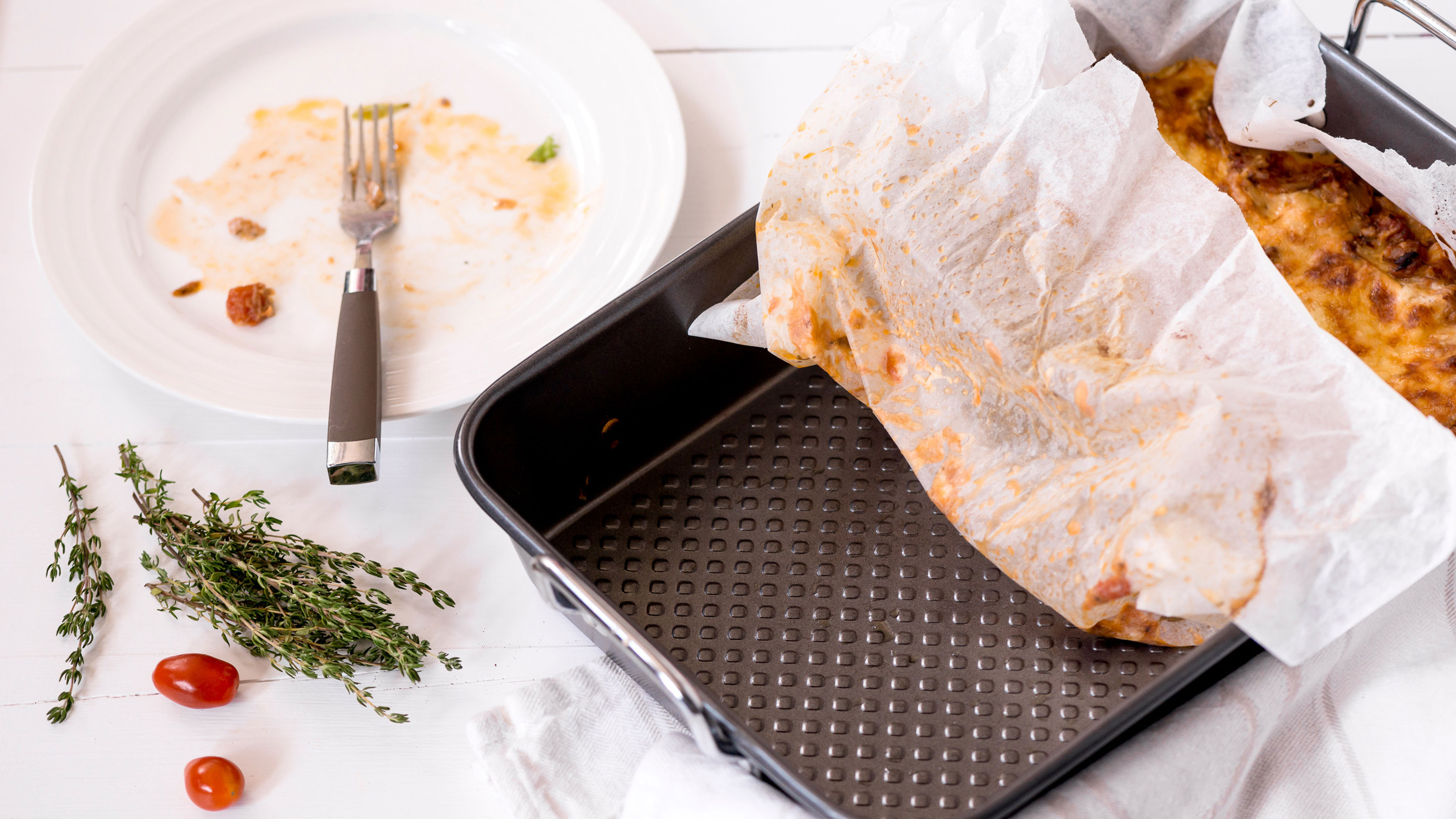 Tuna lasagne i bakplåtspapper