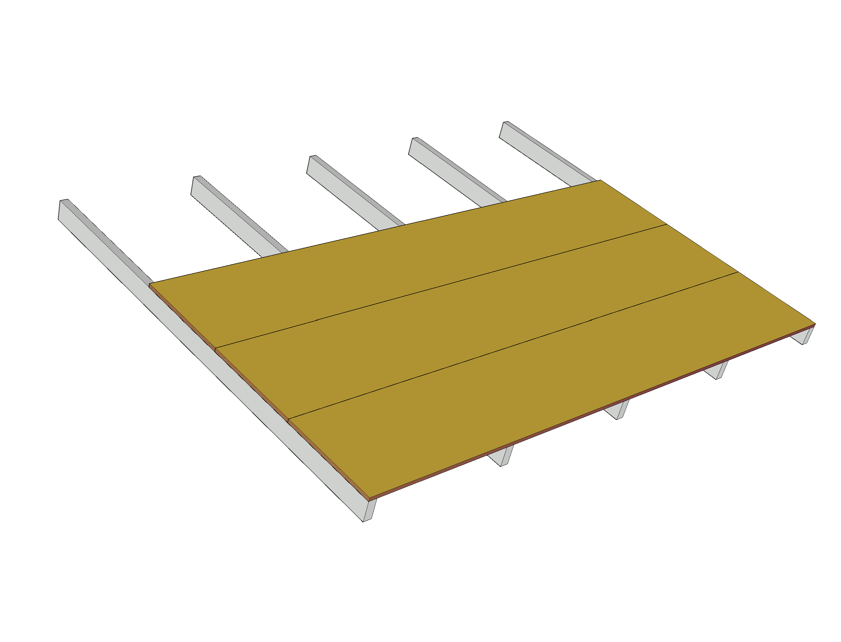 Technical drawing of roof and floor panel