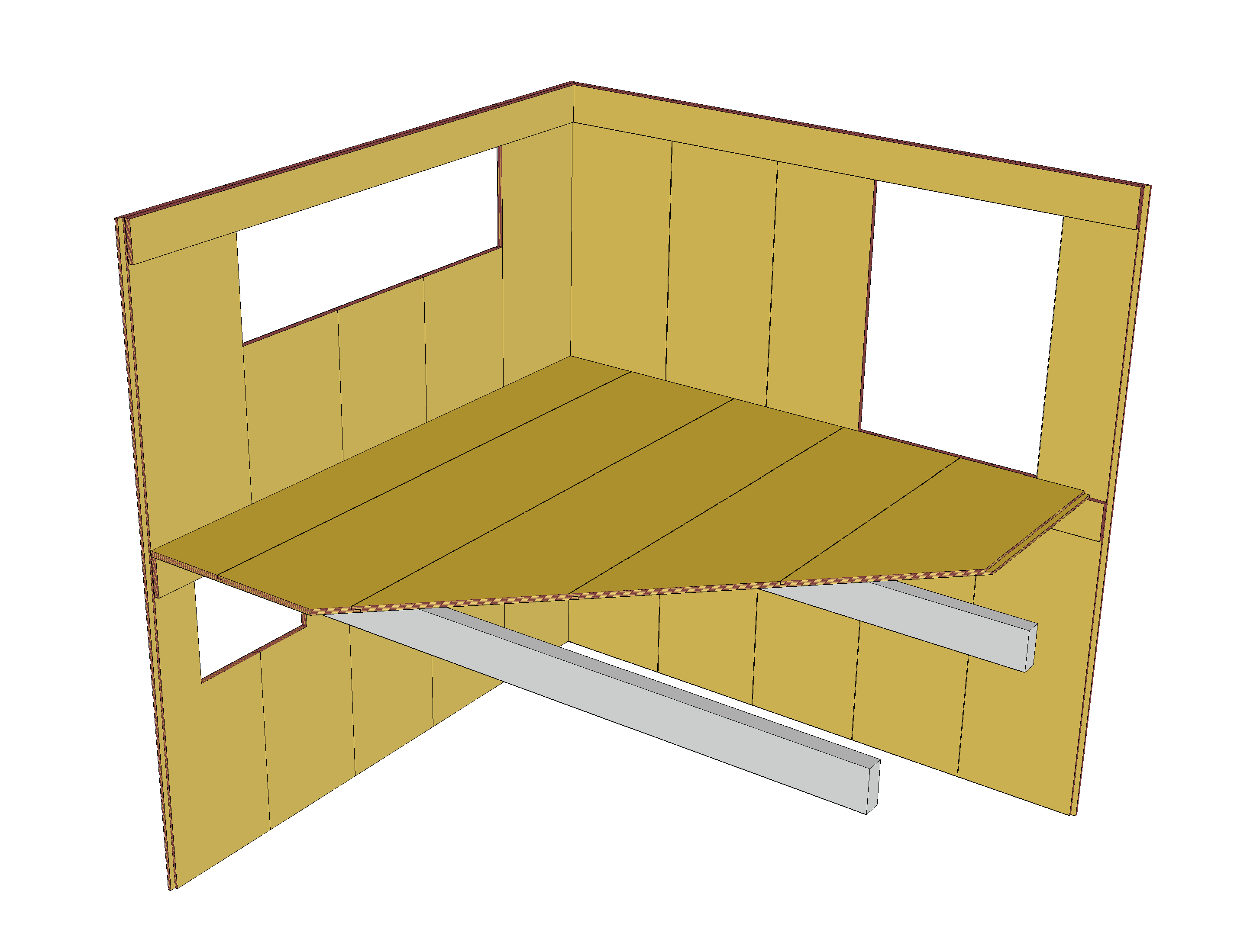 The slim Kerto LVL wall excels in structural, non-structural, and bracing applications for exterior and interior walls.  