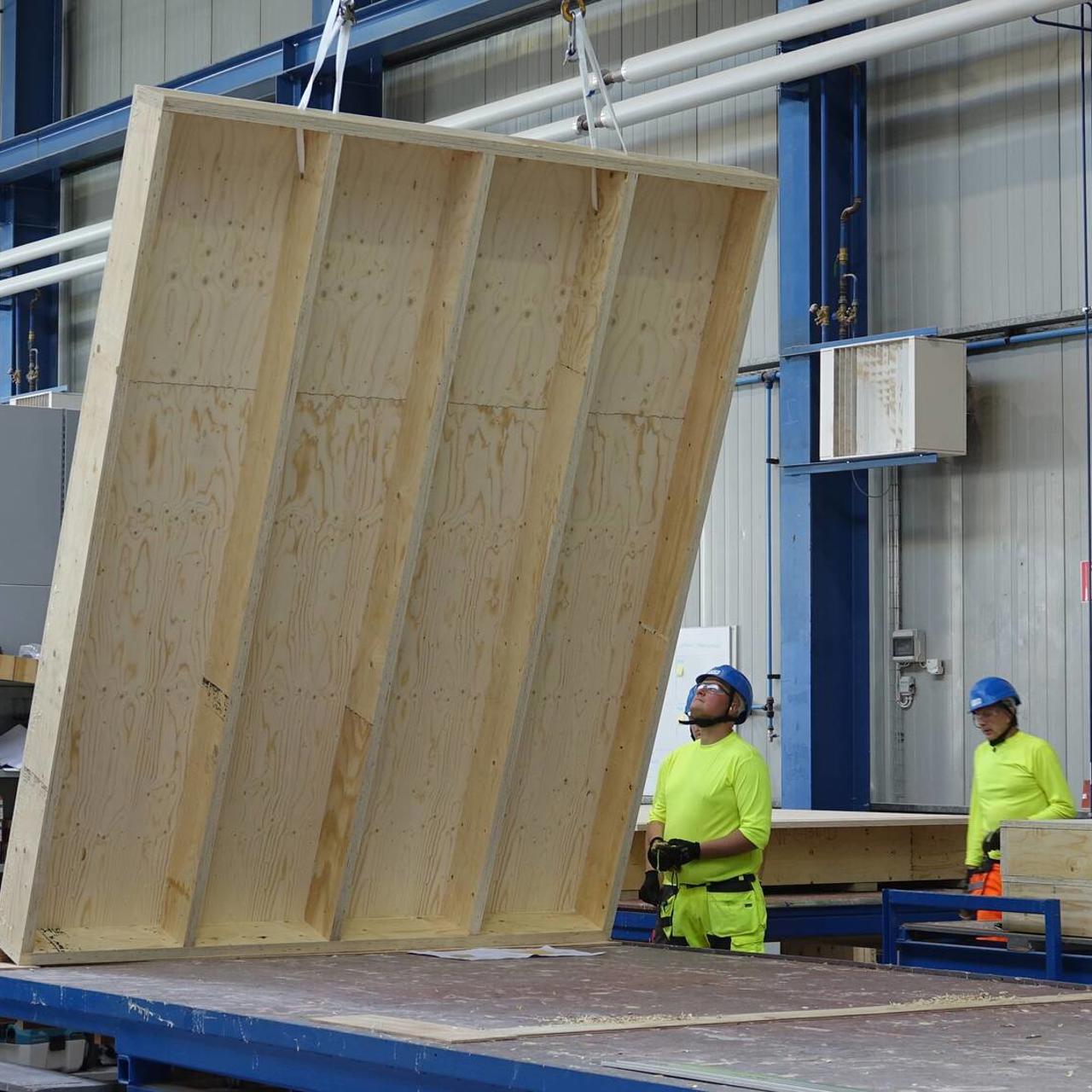 Kerto-Ripa wall element brings material savings of up to 50 per cent