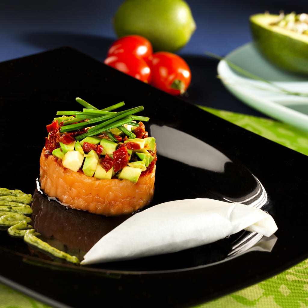 Salmon and avocado tartare