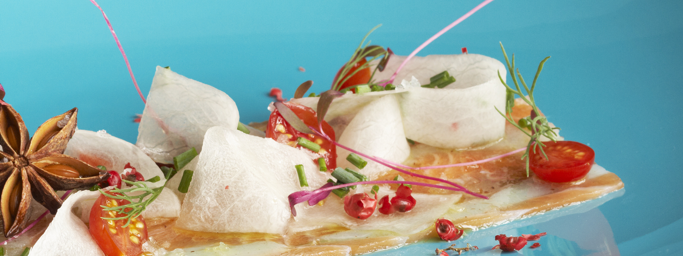 Radish Compote and Green Salad Garnish